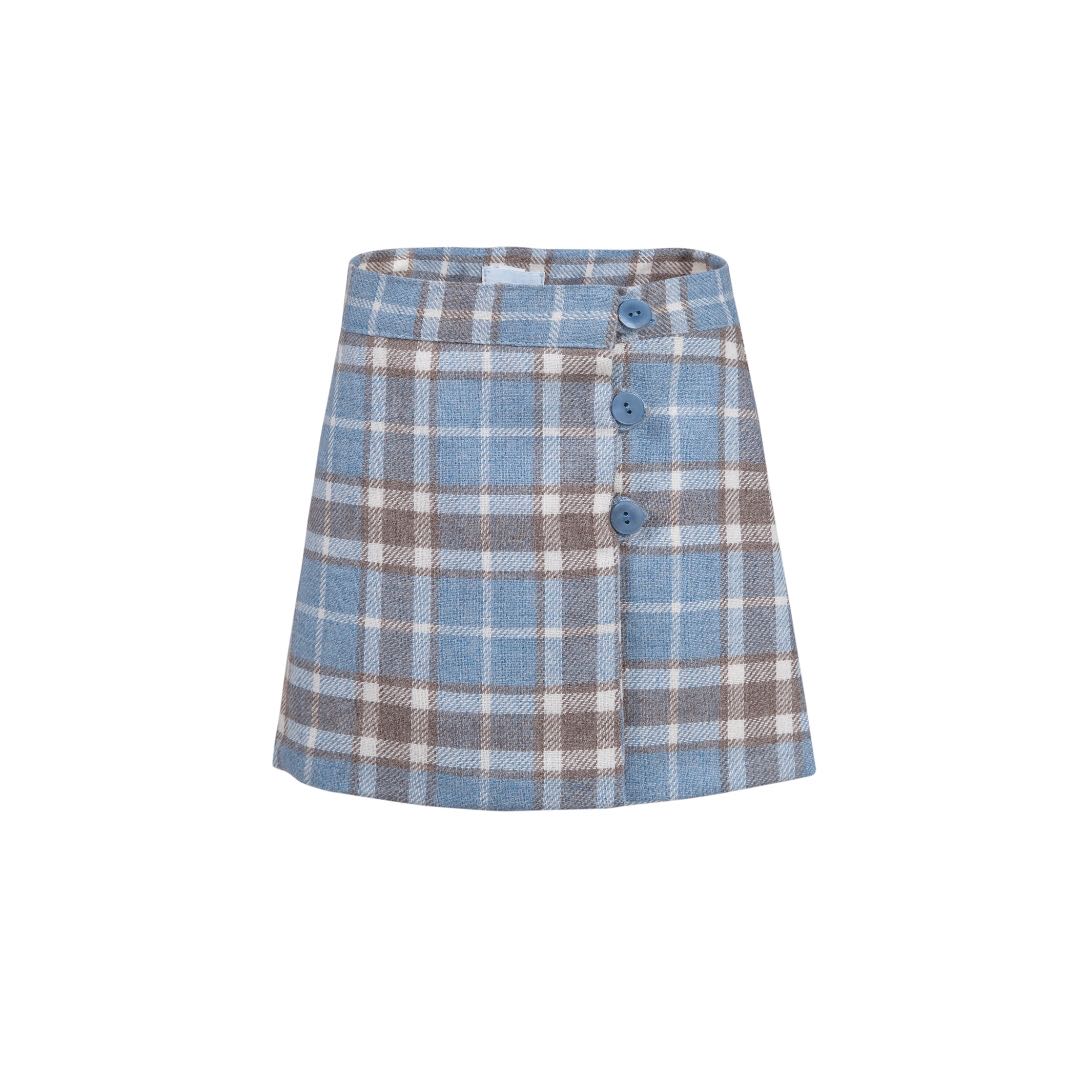 Blue Plaid Skirt